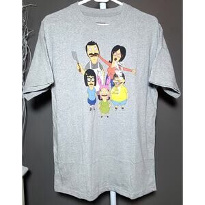 Bobs Burgers Family 20th Century Graphic Tee Heather Gray Men Sz XL